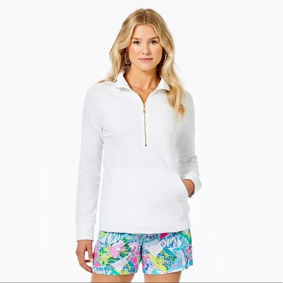 Lilly Pulitzer Tops - NWT skipper popover, white, XL